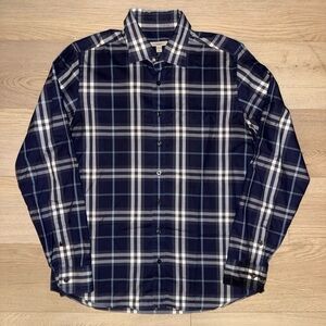 Burberry Classic Check Print Blue Button Down Shirt
